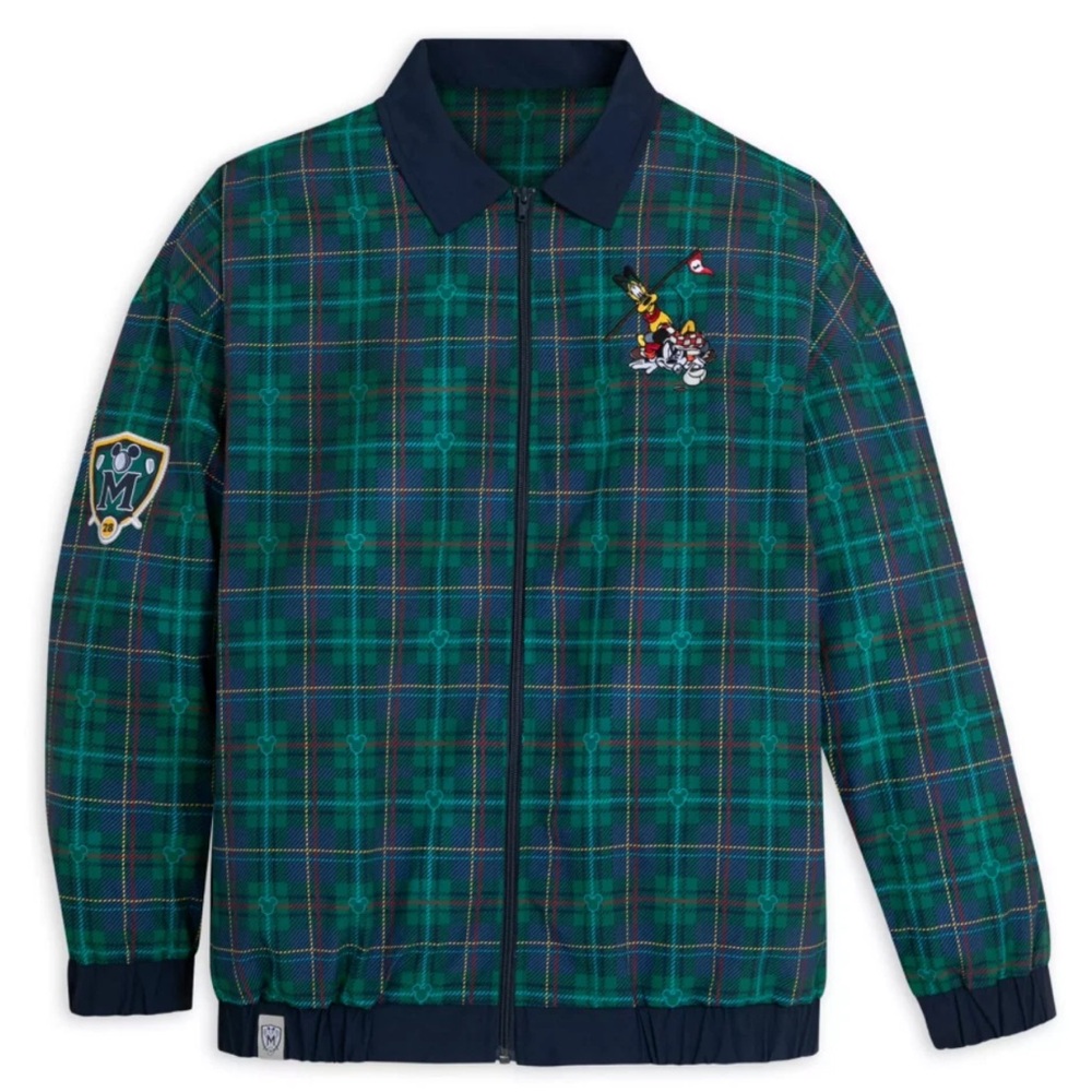 NEW Disney Parks Mickey Mouse & Friends Plaid Golf Zip Jacket Adult Large Pluto
